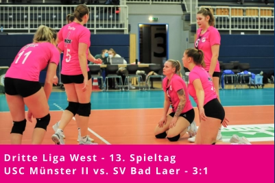 Dritte Liga West - 13. Spieltag USC Münster II vs. SV Bad Laer - 3:1